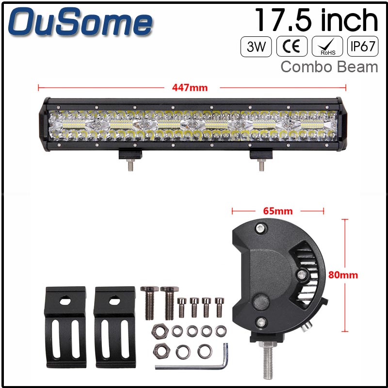 

17.5 inch 7D Straight LED Light Bar 360W With LED Chips Triple Rows Work Light Bar offroad Combo Beam for
