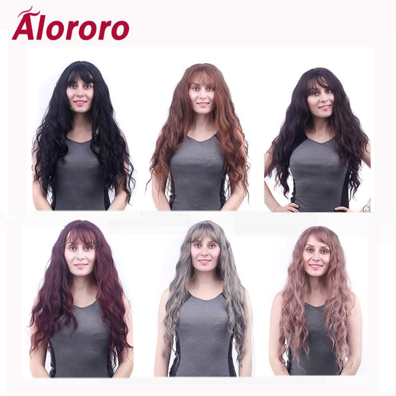 

Alororo Synthetic Wavy Long Wigs Hair for Fashion Women 70cm Curly Hair for Party Heat Resistant Fibre Fake, H417-red