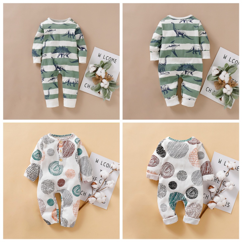 

Newborn Baby Boy Romper Cotton Cute Floral Print Infant Long Sleeve Jumpsuit Infant Clothes Pajama Outfits Autumn