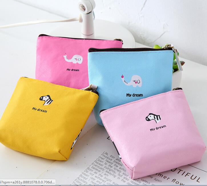 

DHL 200pcs Cute Horse Printing Canvas Zipper Coin Purses