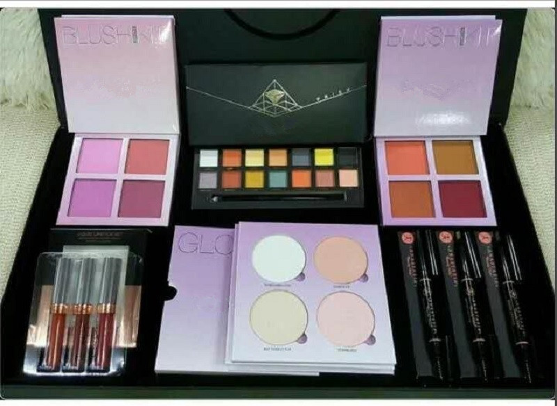

Hot Makeup set Beauty Lipstick Eyeshadow Glow highlighter Blush Eyebrow pencil Full Box Christmas Gift In stock