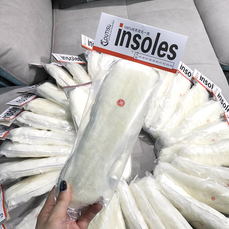 

2019 winter Sheepskin One Insole Pure Wool Real Wool Can Be Burned Thick Warm White Wool Insole