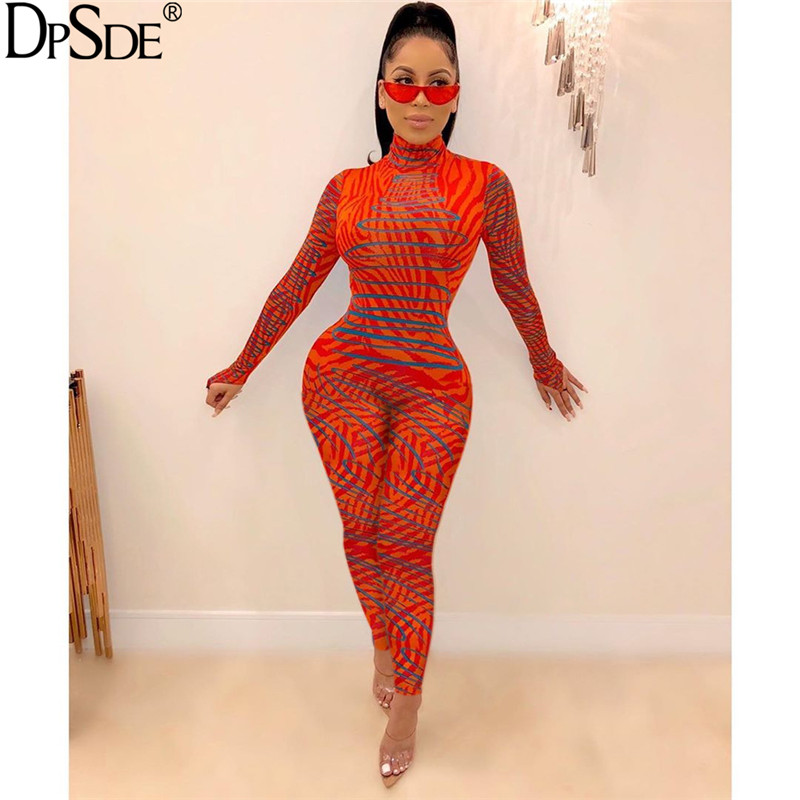 

DPSDE Red Green Blue Stripe Women Jumpsuits Full Sleeve Long Casual Jumpsuit Autumn New 2020 Streetwear Bodycon Rompers Jumpsuit
