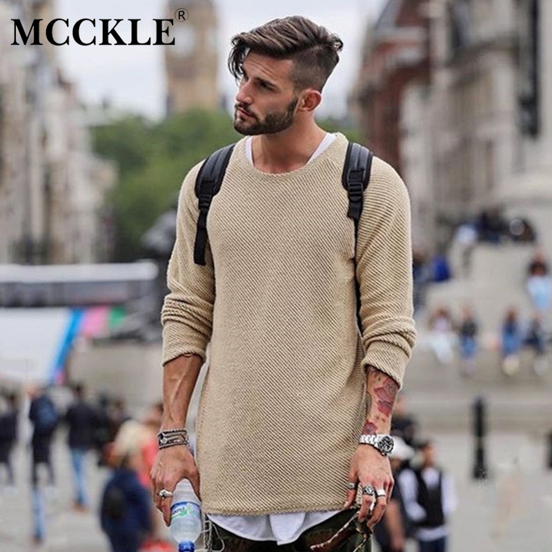 MCCKLE homme col rond à manches longues solide tricoté chandails 2019 printemps mâle chaud pull hommes automne hiver décontracté classique hauts