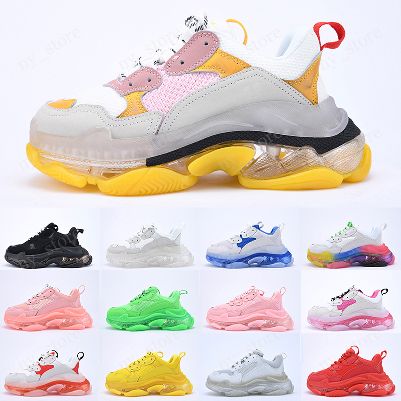 2020 Designer Top qualité triple Clear Bubble Midsole Chaussures femmes Casual Multicolor chaussures combinaison plate-forme Hommes baskets mode