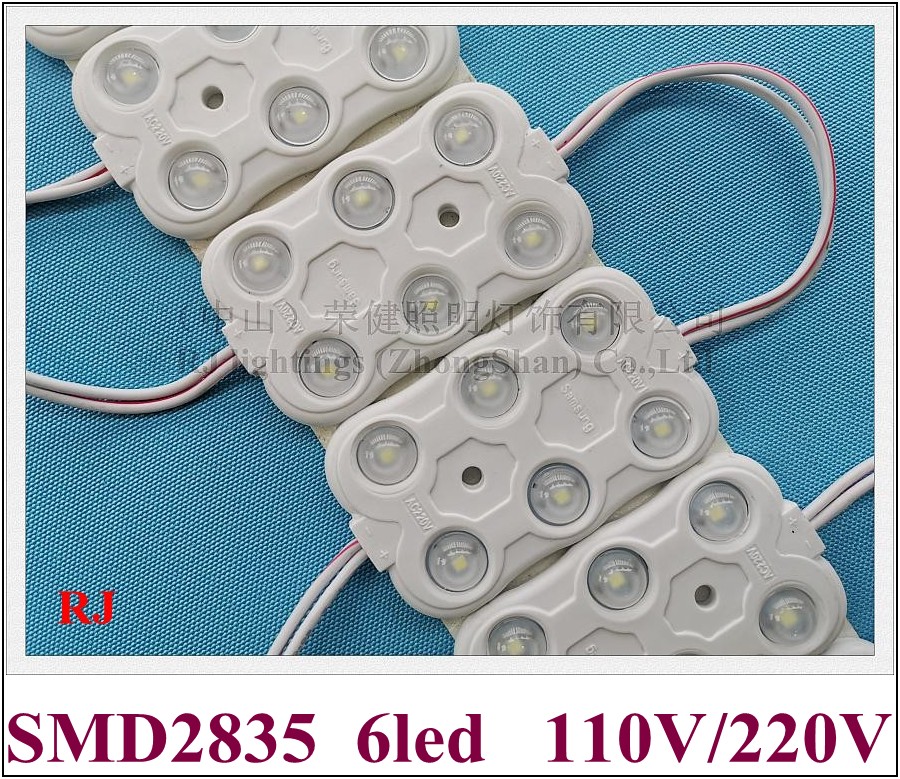 

AC 110V / AC 220V input injection LED module light 65mm(L)*40mm(W)*7mm(H) SMD 2835 6 LED 3W IP65 waterproof high bright