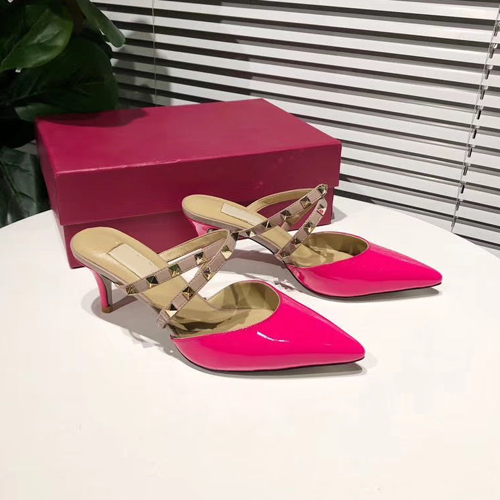 

2020 new high heel rivet pointed toe women's summer open toe slippers women's sexy 6.5cm heel sandals, White