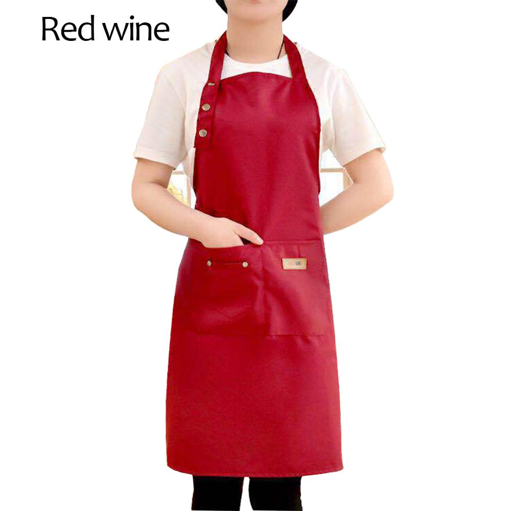 

Pure Color Aprons Waterproof Aprons Kitchen Cooking Apron For Men Women Chef Waiter Cafe Barbecue Shop Hairdressing