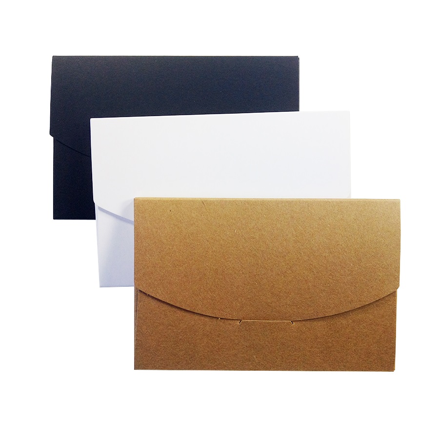 

10 Pcs/lot 16x10.5x0.5cm Blank DIY Envelop Black White Kraft Paper Envelope Postcards Greeting Card Cover Photo Packaging Boxes