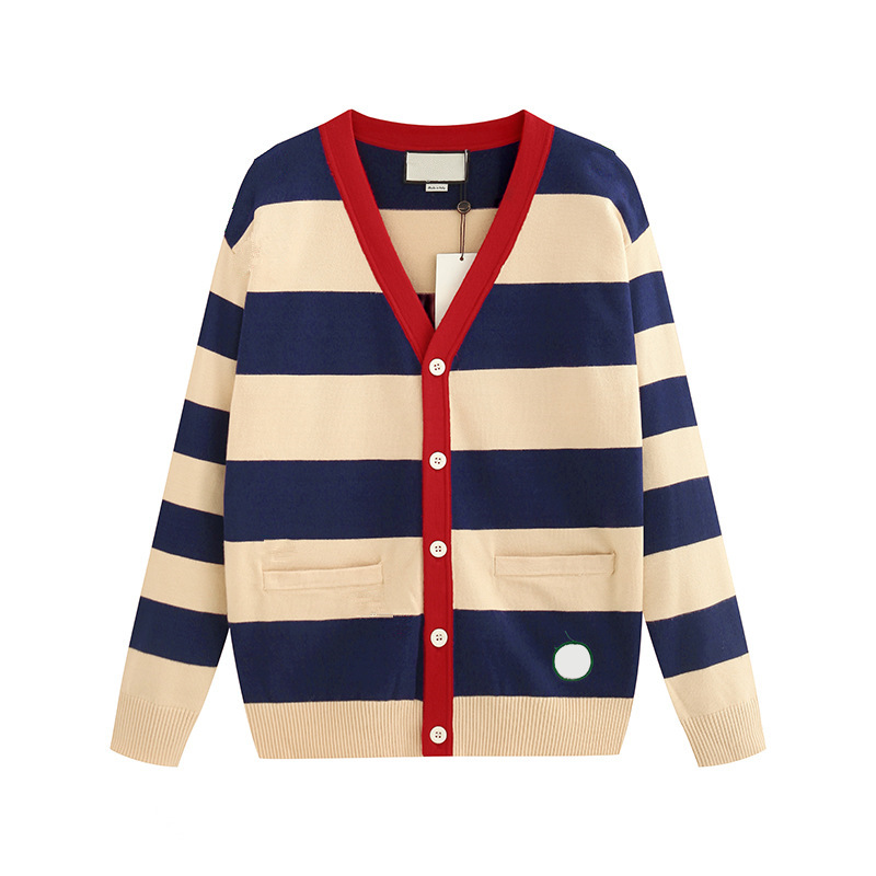 Medusa Maglia Donna Giacca Cardigan Maniche Outwear Allentato a Strisce Autunnale a Righe a Maniche Lunghe da Donna Maglioni