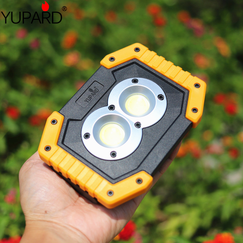 

Portable Work Floodlight Tent Camping Light 20W USB Rechargeable COB LED Searchlight Spotlight or18650 battery
