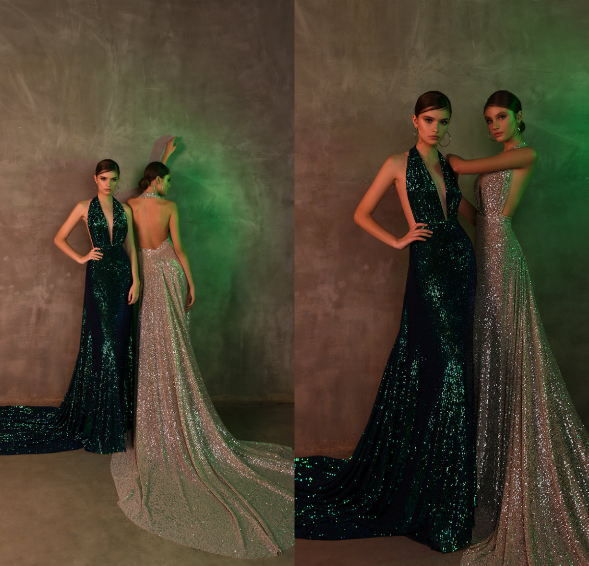 

2019 Crystal Design Sequined Prom Dresses Halter Sexy Backless Sweep Train A Line Evening Dress Custom Made Bling Formal Party Gowns, Ivory