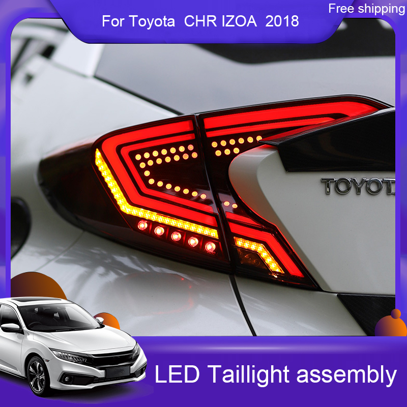 

Car Styling LED Tail Light For Toyota C-HR CHR IZOA Taillight Assembly 2018-19 Rear Brake+Reverse+Dynamic Turn Signal Lamp