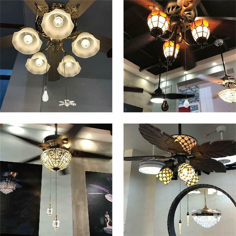 Saim Ceiling Fan Pull Chain Decorative Metal Fan And Glass Bulb Shaped 12 Inch Decor Pullchains Celling Fans Pendant Garden Novelty Items Gift And