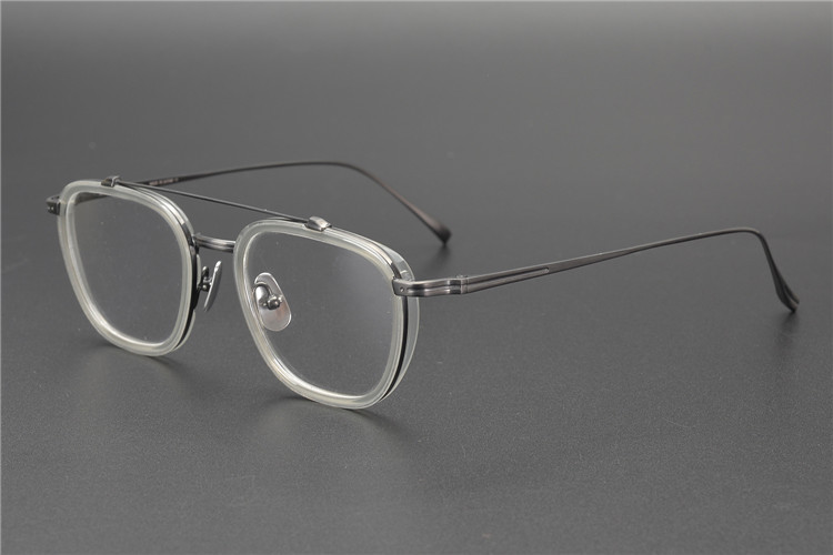 2019 NOUVELLES lunettes légères à monture en titane pur pour hommes à grande jante, placage IP, monture complète 100% en titane pur pour verre de