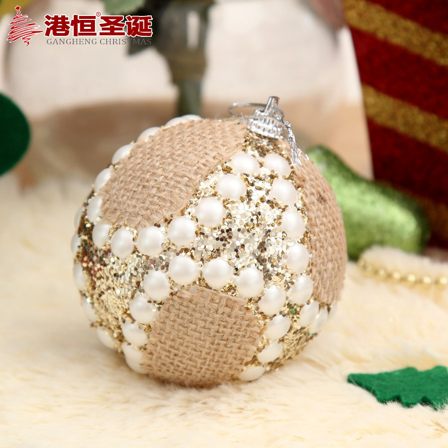 

Snowflake Foam Christmas Ball  (3.15") Pearl Linen Xmas Tree Decoration Balls Party Wedding Ornament Supplies MCB033