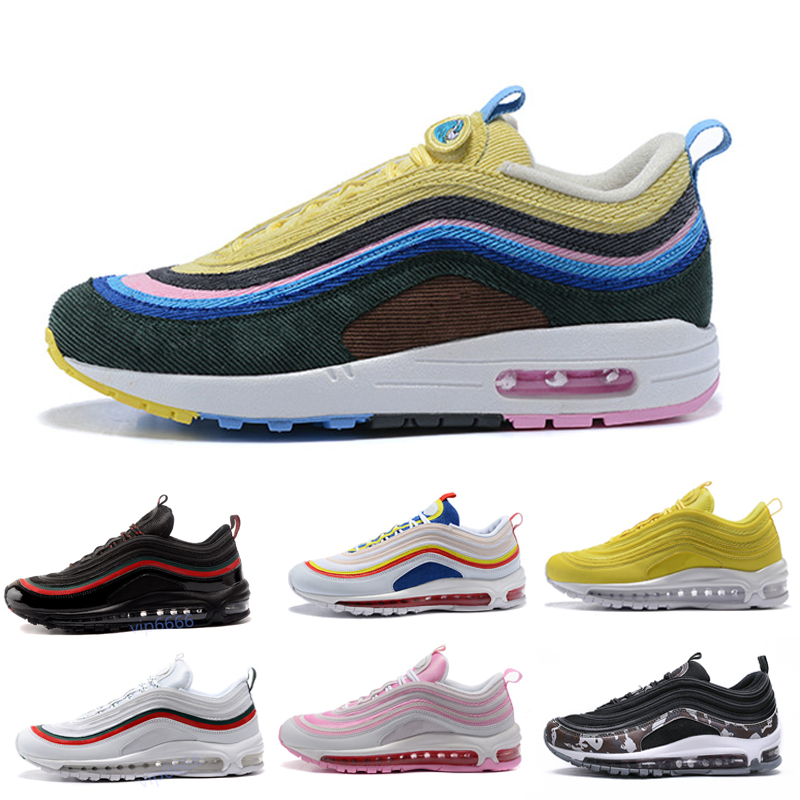 Nouveau Coussin 97 Bullet 2019 Course Chaussures Hommes Femmes tn Chaussures De Plein Air Baskets 97s Blanc Sport Shock Jogging Marche Randonnée