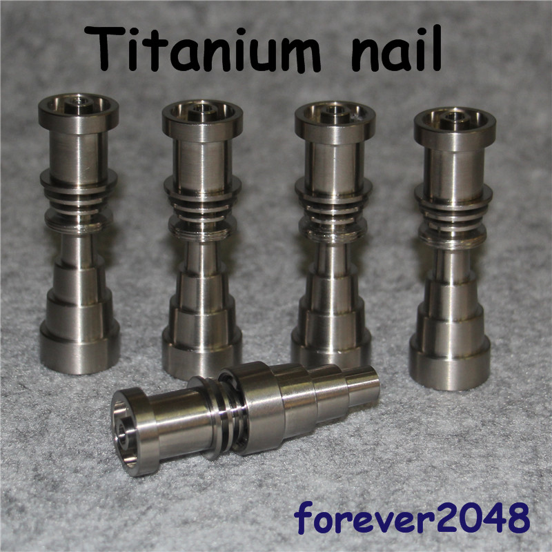 

GR2 Titanium Nail 10mm 14mm 18mm Adjustable Domeless Enails Male & Female Joint for 16mm Enail Coil Free shipping