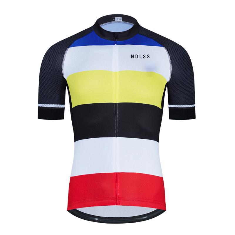 

NDLSS 2020 MTB Bike Cycling Jerseys Men's Racing riding clothes wear breathable sportwear Shirts short sleeve, Beige