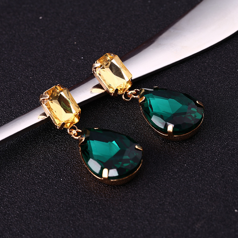 

Feathers Crystal Earrings Wedding Banquet Joker Drip Ear Nail Ornaments Earring
