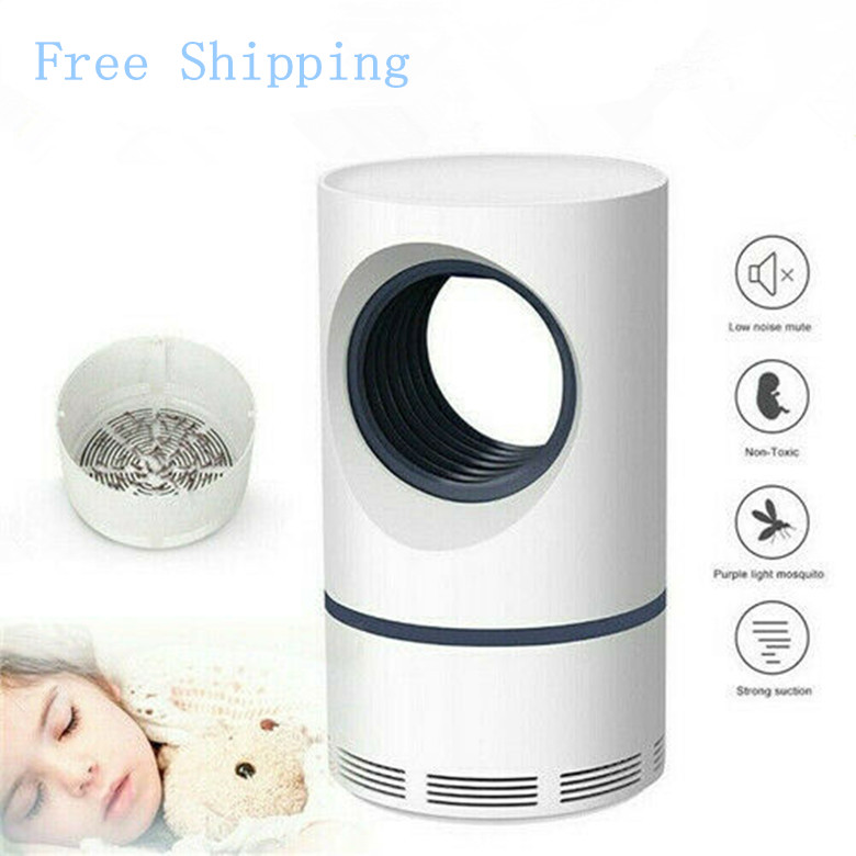 

White 5W Electric Portable Light Led Mosquito Moths Flies Insect Killer Bug Zapper Trap Catcher Lamp