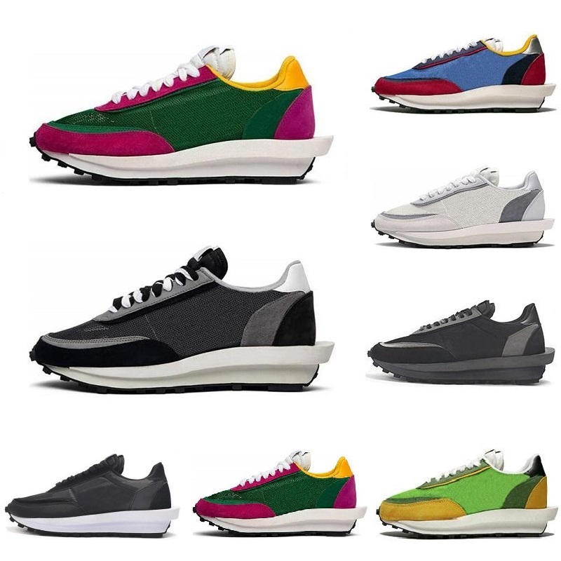 

Sacai LDV Waffle mens womens running shoes black white grey pine Green Gusto Varsity Blue mens trainers zapatos sports sneakers 36-45