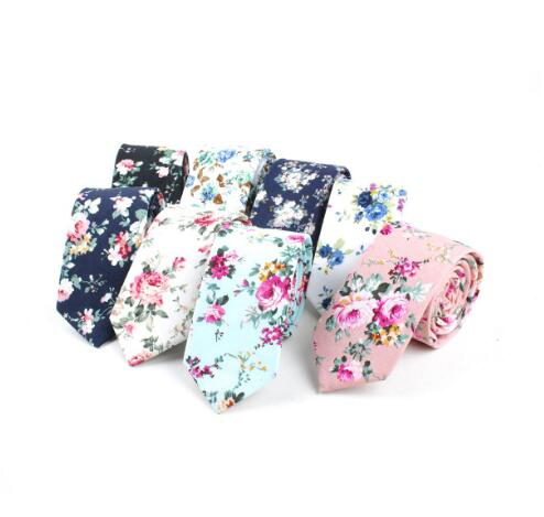 

Skinny Ties Men's Cotton Printed Floral Necktie,Wedding,groomsman,Party GB1663