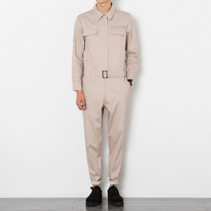 2019 Fashion Cotton Overalls Mens Casual Cargo Pants Male Baggy Long Sleeve Workwear Jumpsuits With Jacket Work Suit DS504061
