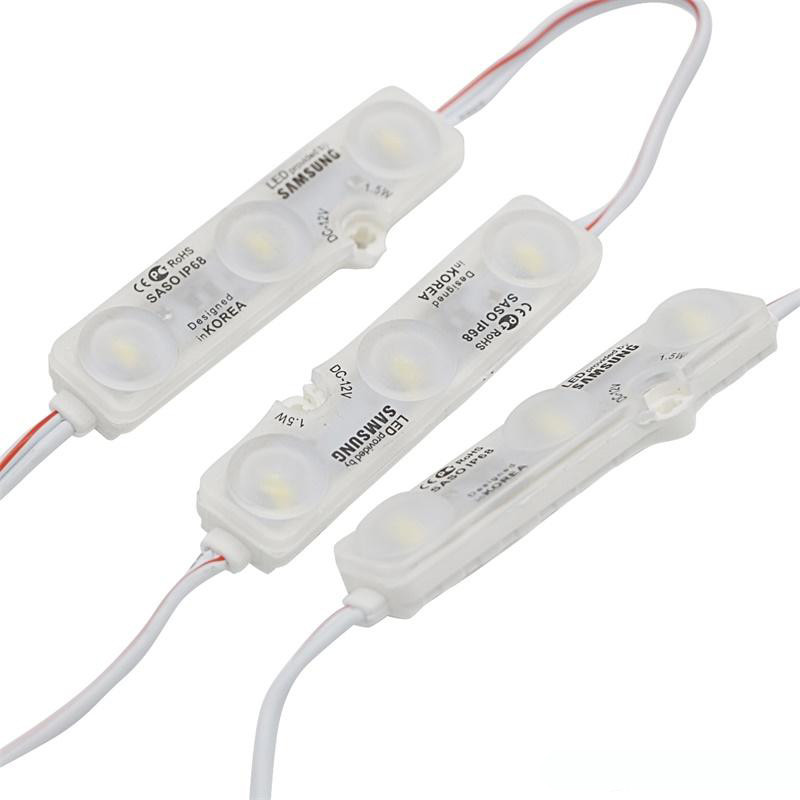 

Samsung SMD5630 LED Modules with Lens Light Box Sign Injection Module Waterproof IP65 3M Tape Adhesive Back 180-200lm 1.5W