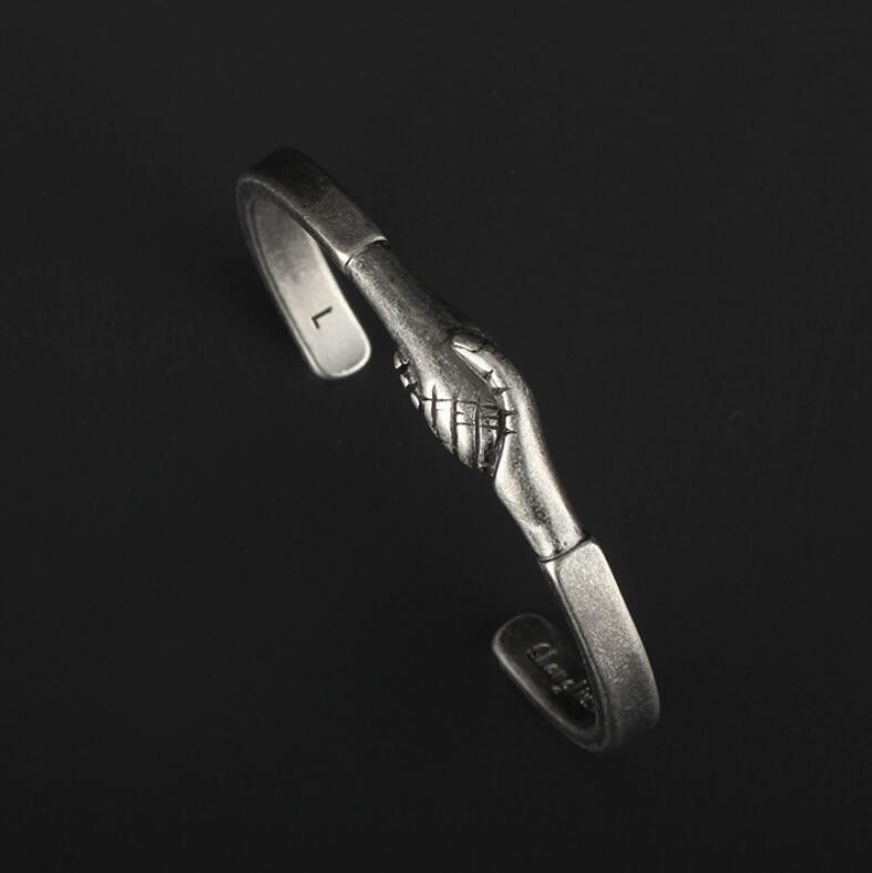 

jewelry titanium steel bracelets shake hands shape open bracelets for unisex hot fashion free of shipping