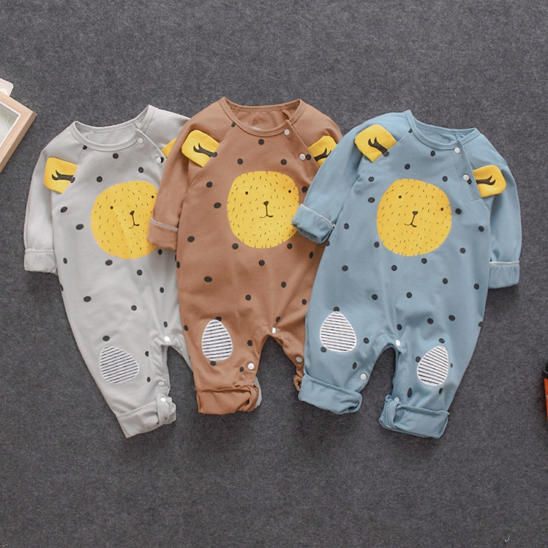 

2020 hot sale Baby Boys&Girls Clothes Long Sleeve Cartoon Bear Printing Baby Baby Boys&Girls Clothes Romper Jumpsuit, Cyan