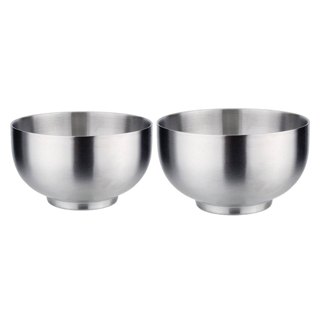 

2x insulated bowls for soup serving mixing bowl 304 stainless steel tableware