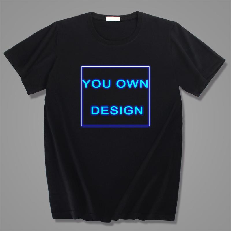 

Luminous Blue Light Drop Shipping Your Design Brand Logo/Picture Customized Casual Kids Cotton T Shirt Tops Tees Men Women, Sky blue