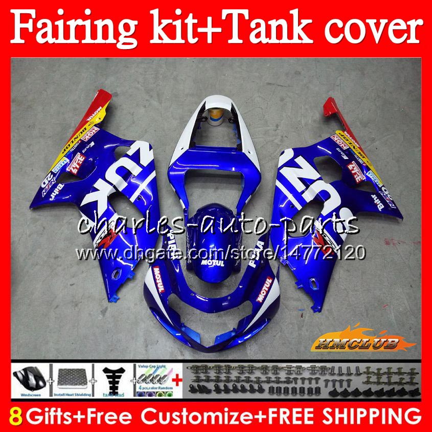 

Body +Tank For SUZUKI GSX R750 GSXR-600 K1 GSXR600 2001 2002 2003 65HC.94 factory blue GSX-R750 GSXR 600 750 CC GSXR750 01 02 03 Fairing kit, No. 1