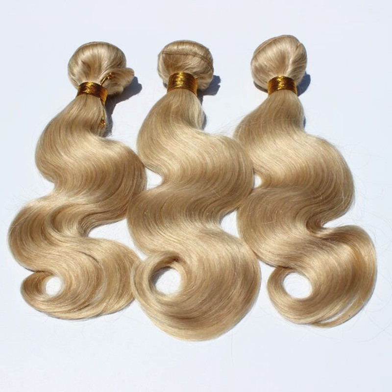 

brazilian straight hair bundles 1 pcs blonde full 613 color 100 brazilian straight virgin human hair extensions, 613#