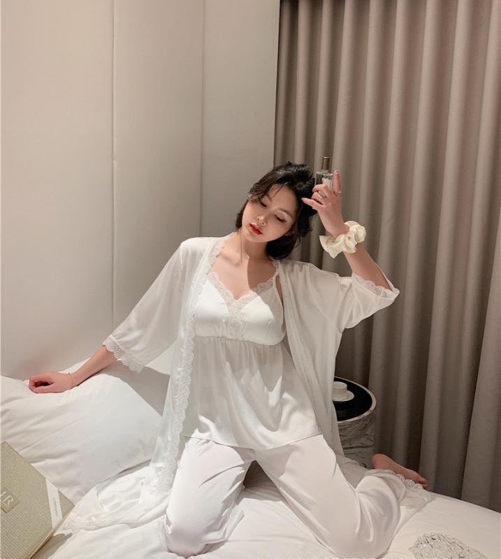 

Princess sweet lolita pajamas luxury summer pajamas thin ice silk satin suspender pants simulation silk women MHH 21