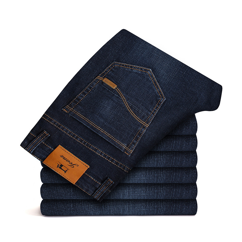 

Men's Jeans Men's Business Casual Plus Size Fashion Cotton Spring and Autumn Denim Straight Pants Zipper Jeans Clothing, 807 black