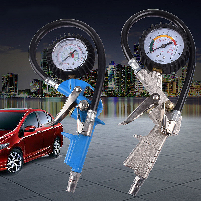 

High Precision Car Tire Pressure Gauge Pneumatic Rapid Monitoring Barometer Venting and Inflating Nozzle