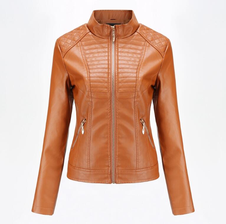 

High Quality Women Designer Jackets Spring Autumn Leather Sweatshirts Winter Hot Brand Jacket Casual Zipper Streetwear 5 Colors Optional, Black