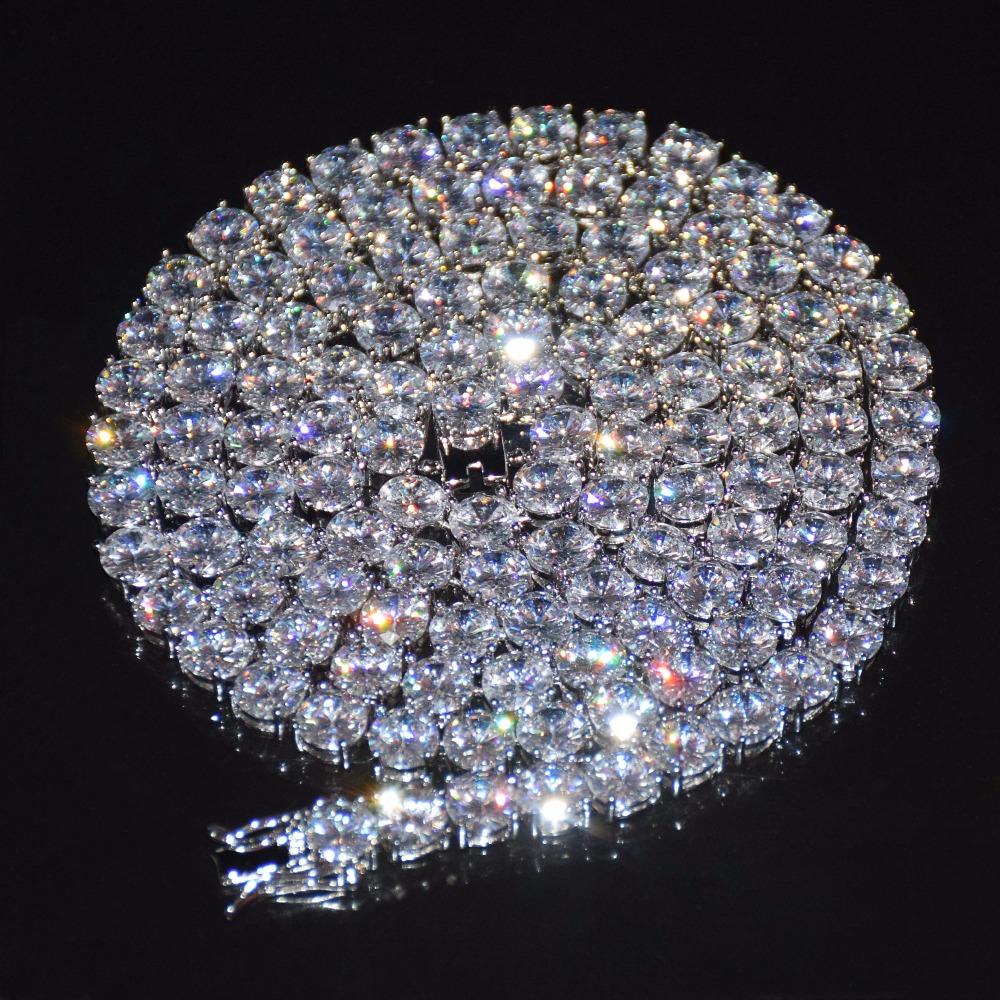 

Whosale 3mm 4mm 5mm 6mm Cubic Zircon 1 Row Tennis Chain Necklace Gold Silver Micro Pave CZ Copper Jewelry