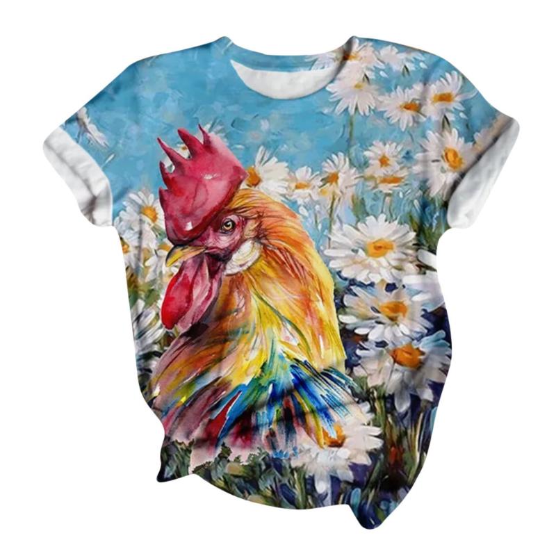 

3D Animal Printed O-Neck Cool T-shirt men and women 3D T-shirt printing various animal short-sleeved summer shirt -3XL