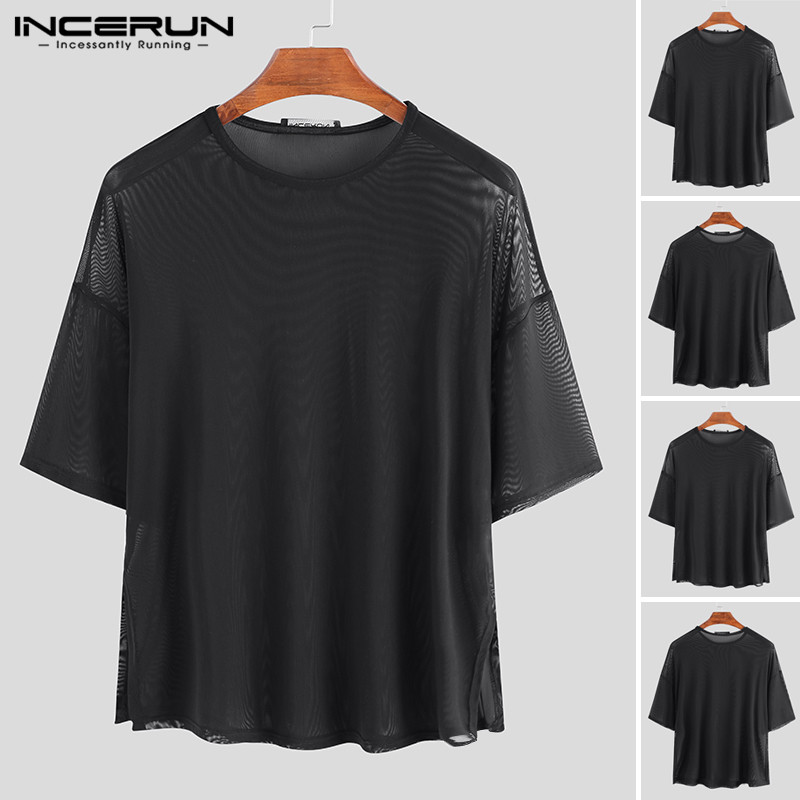 camisa de malla negra hombre