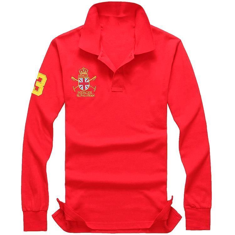 

New Casual Polo Shirt Men style Big Horse Embroidery Long-Sleeve Mens Polos New Arrival Fashion Polo Shirts Man Hot-Sale Slim Polo, White