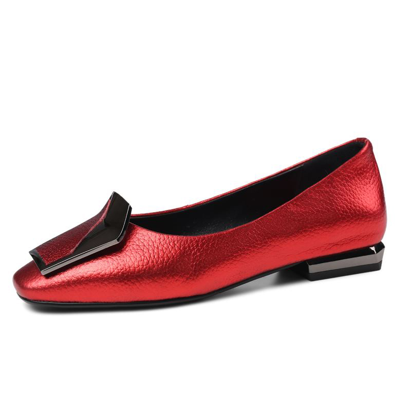 

genuine leather thick heel women pumps spring office ladies shoes girls shoes party women shoes, Black