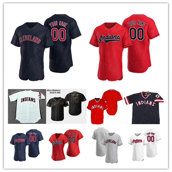 

2020 Cleveland Francisco Lindor Jersey Jose Ramirez Mike Clevinger Brad Hand Shane Bieber Carlos Santana Bradley Zimmer Carlos Carrasco 4XL, 2020 men flexbase red