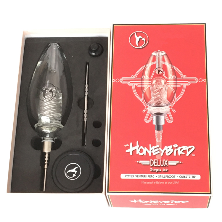 

Honeybird Delux kit honeybird glass water pipe Delux mini Glass Bong three different tip for choose