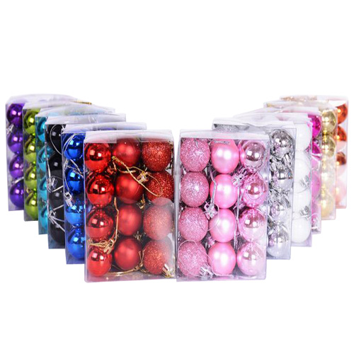 

72pcs/lot 30mm Christmas Tree Decor Ball Bauble Xmas Party Hanging Balls Ornament decorations for Home Gift