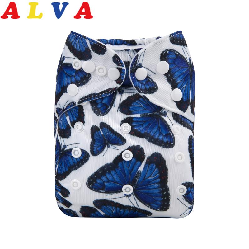

Alvababy Cloth Diapers Baby Reusable Nappies for Unisex with Microfiber Insert, As pic