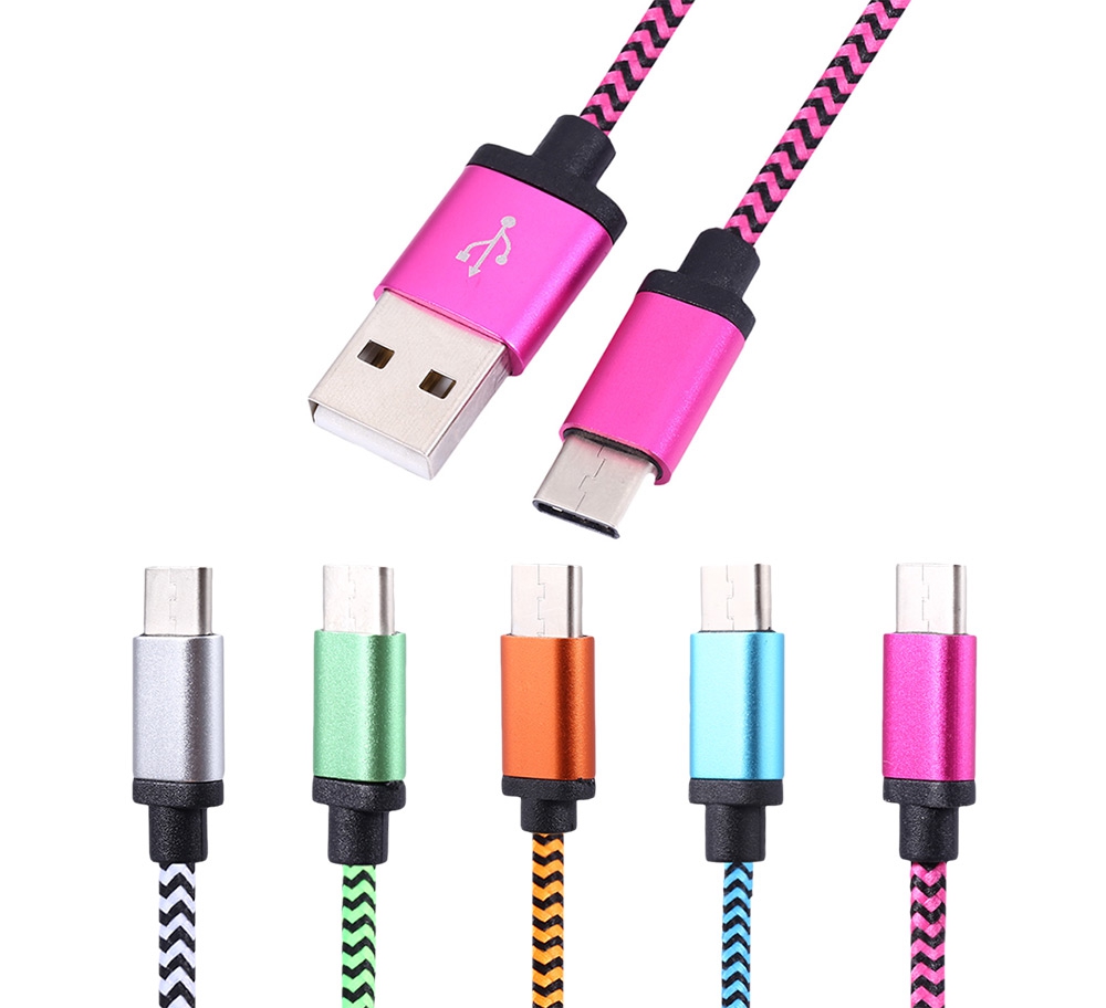 

USB 3.1 to Type-C Charging Cable Nylon Braided Cord 1M, Mixed color