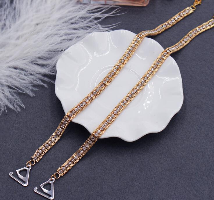 

New anti-light off-the-shoulder underwear straps bra straps Rhinestone bra invisible non-slip shoulder bandwidth